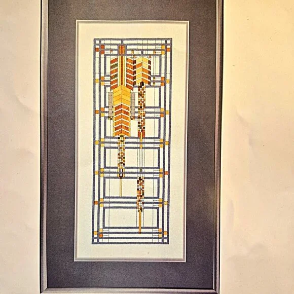 Embroidery - Frank Lloyd Wright -Counted Cross-Stitch kit-Fountain Art Glass - - Picture 2 of 5